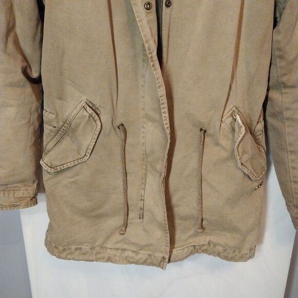 VTG Gaudi Jeans Women's Utility Parka Coat Sz 40 (M) Taupe Military Inspired - Picture 2 of 16